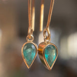 Pear drop emerald earrings