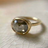 Stunning Rose Cut Grey Diamond Slice Ring
