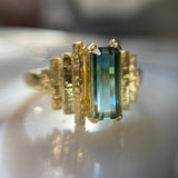 Indicolite Tourmaline Hewn Ring