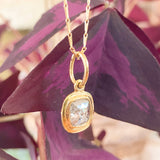 Rose Cut Diamond Slice Solis Pendant