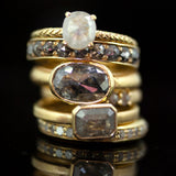 Natural Grey Diamond Half Eternity Ring