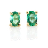 Oval Emerald Stud Earrings