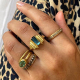 Indicolite Tourmaline Hewn Ring