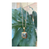 Square Solis Rose Cut Diamond Slice Pendant