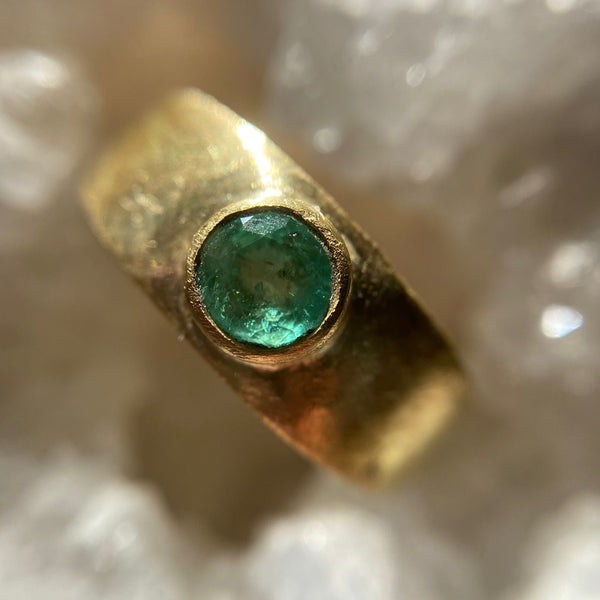 Signet Style Emerald Ring