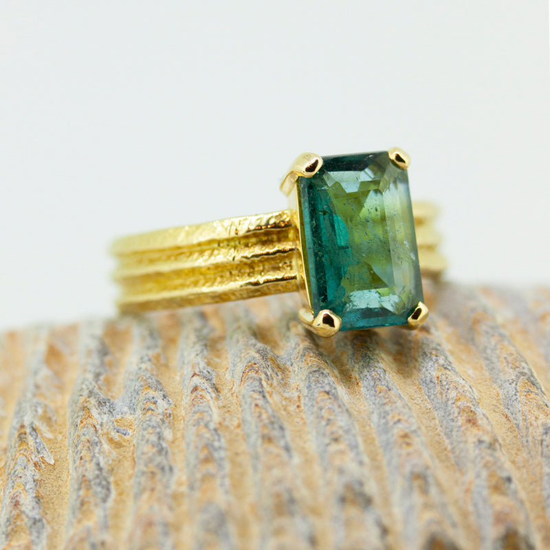 Indicolite Tourmaline Ring