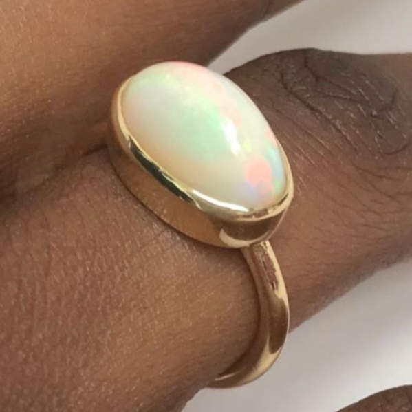 Opal Cabuchon Ring