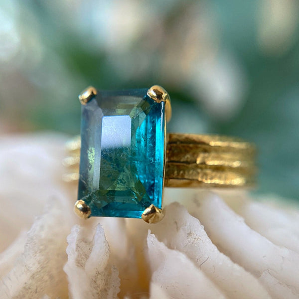 Indicolite Tourmaline Ring