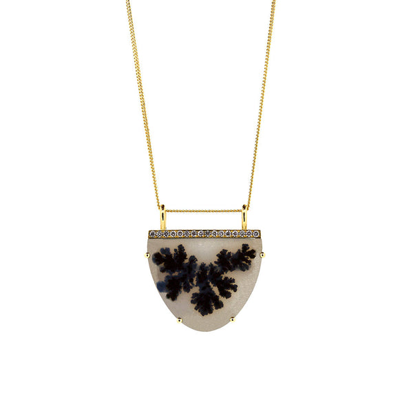 Shield Dendritic Agate Pendant