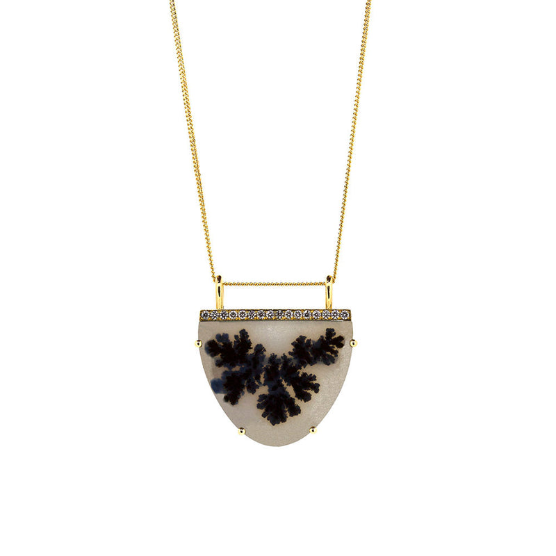 Shield Dendritic Agate Pendant