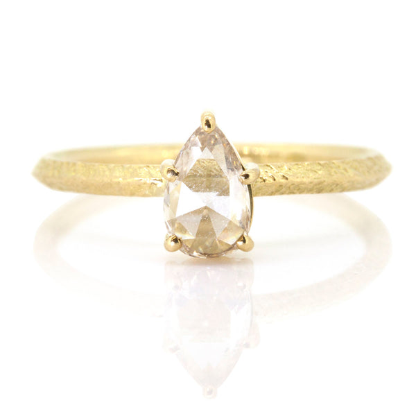Pear Rose Cut Diamond Ring