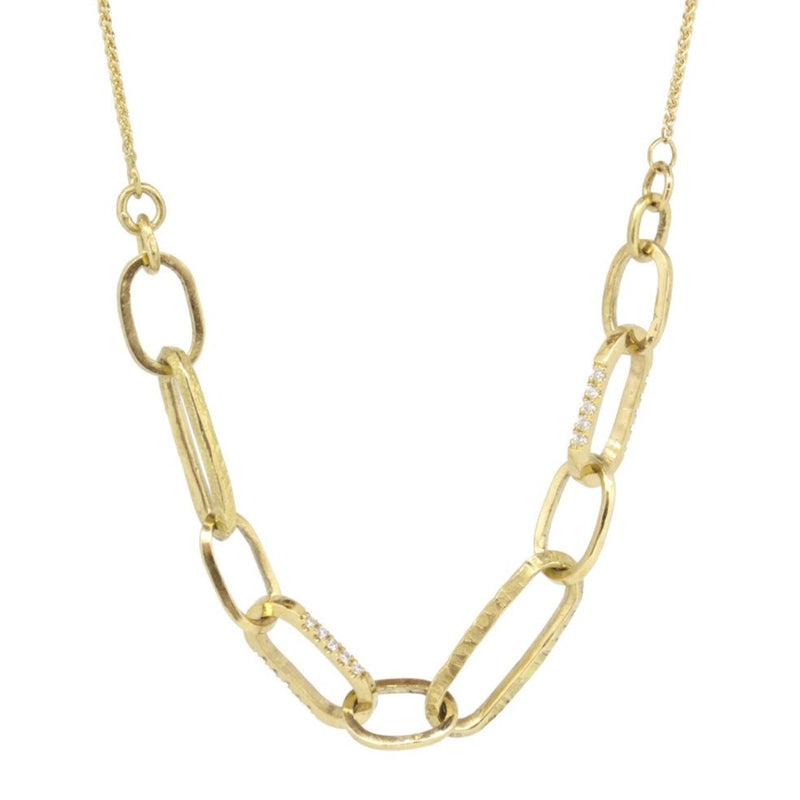 Double Chain Link Diamond Necklace