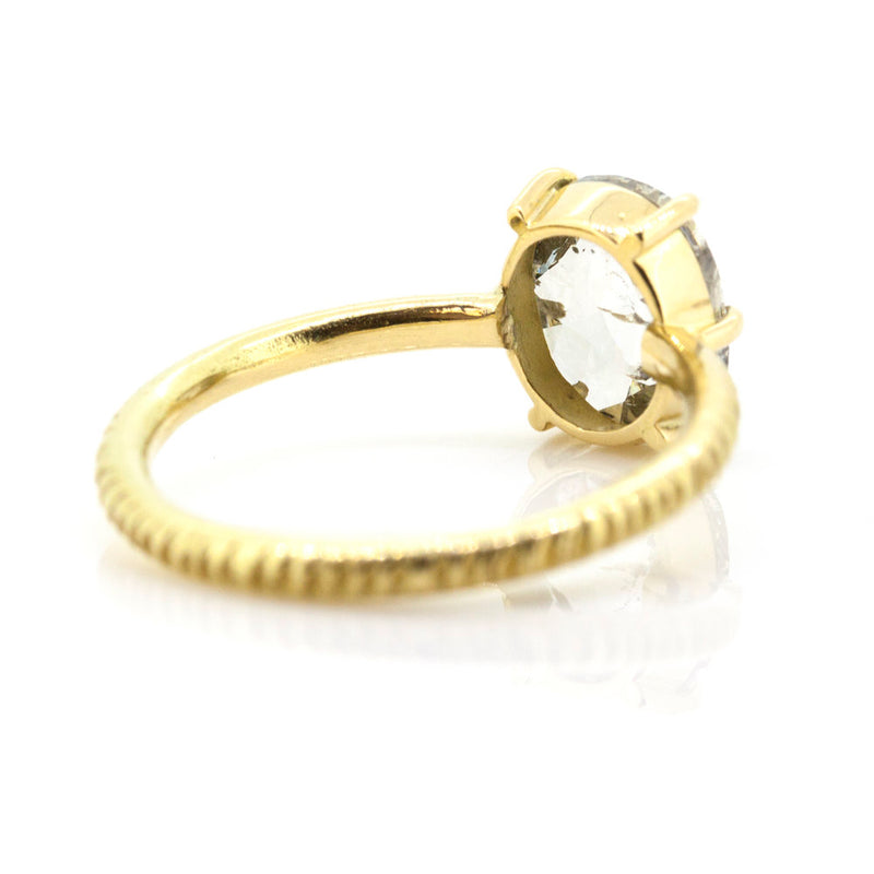 Oval Rose Cut Diamond Claw Ring