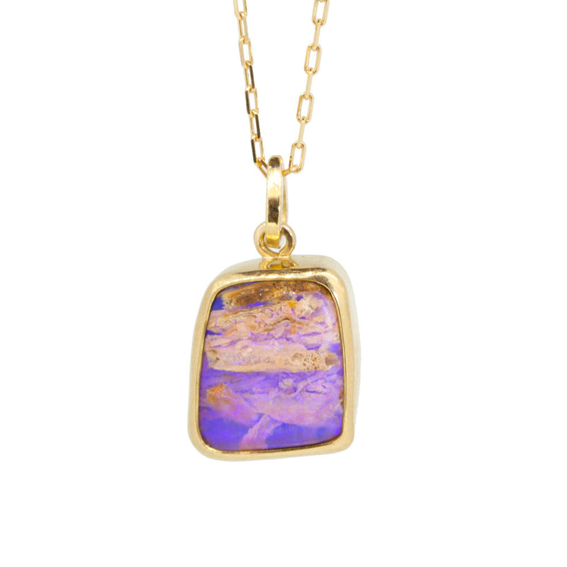 Pink Boulder Opal Necklace