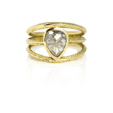Rose Cut Diamond Shield Ring