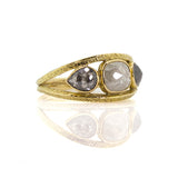 Triple Rose Cut Diamond Shield Ring